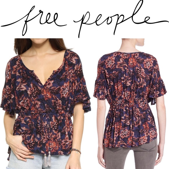 NWT Free People 'Riverbed' Top in Indigo!