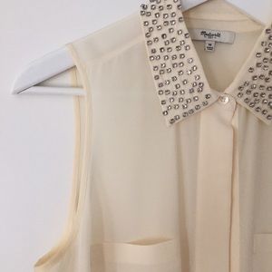 Madewell SILK TWINKLELIGHT COLLAR TANK