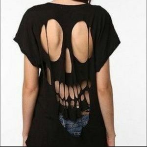 Urban outfitters skull cutout tee