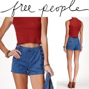 NWT Free People Lumineer Sailor Denim Shorts!