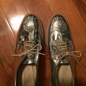 Zara silver oxfords