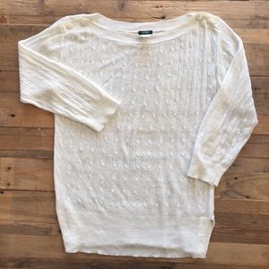 Linen Cable Crewneck Sweater