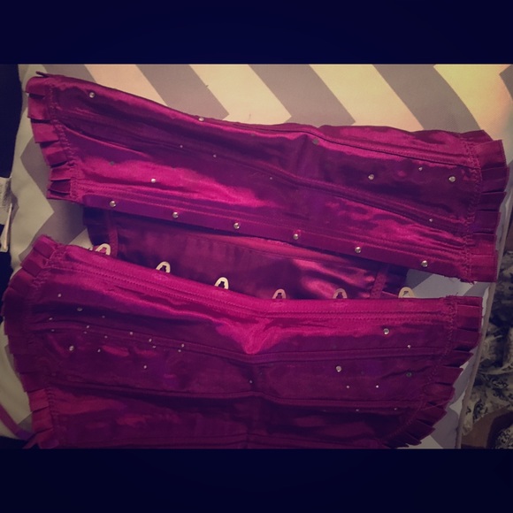 Purple 14 steel rod corset