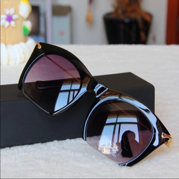 Cat eye half rim sunglasses, high quality - Picture 3 of 4