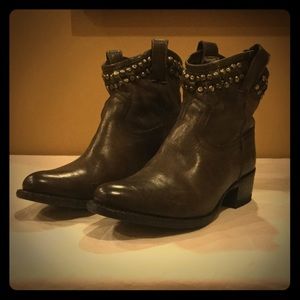 Frye Studded Leather Booties  Practically new!