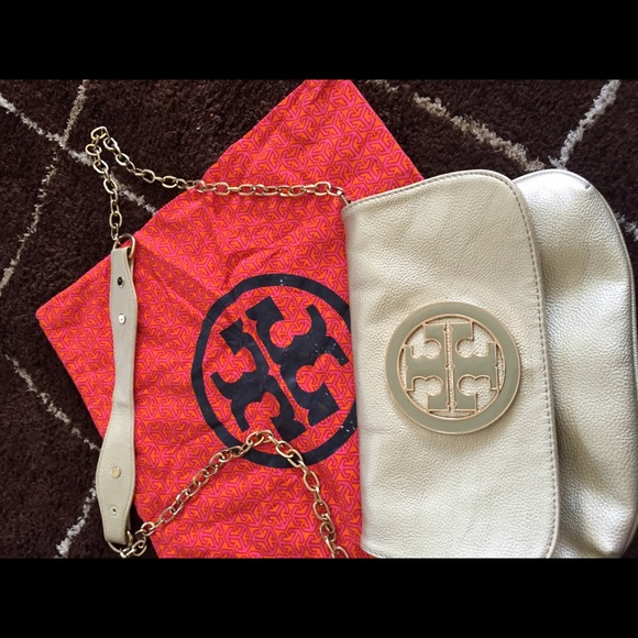 Tory Burch gold crossbody handbag