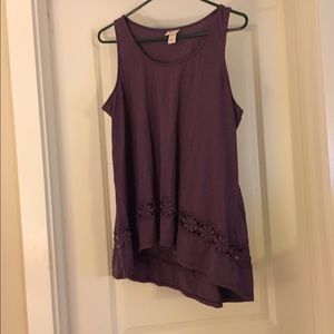 **FINAL SALE** XXL Purple crochet bottom tank top