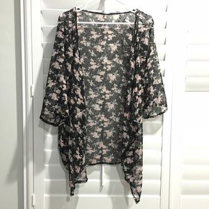 Floral see thru cover up or kimono