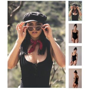 PYLO black lace up bodysuit