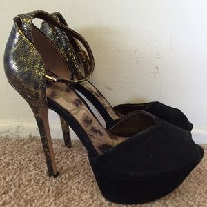 Sam Edelman Marina gold/black heels