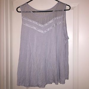 XXL gray tank top with lace detail