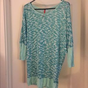 1X mint green dolman 3/4 length sleeve sweater