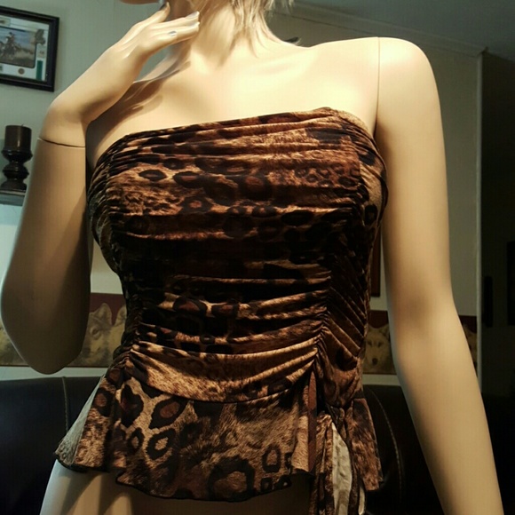Cute cheetah print tube top medium juniors
