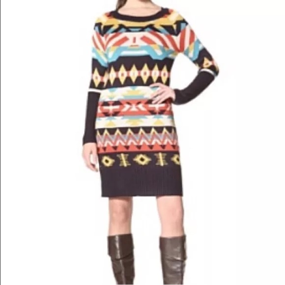 Multi color Jessica Simpson Aztec sweater dress