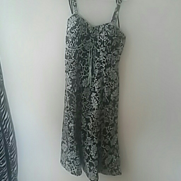 Light green and black summer dress
