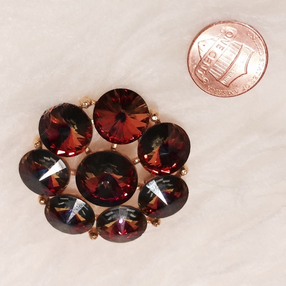 Vintage Multi Colored Crystal Brooch - Picture 4 of 4