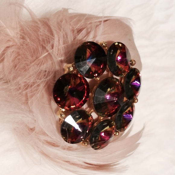 Vintage Multi Colored Crystal Brooch - Picture 3 of 4