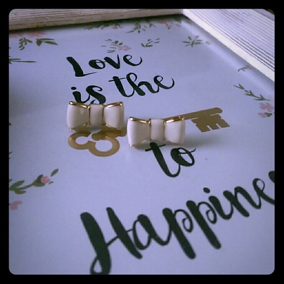Kate Spade white bow earrings