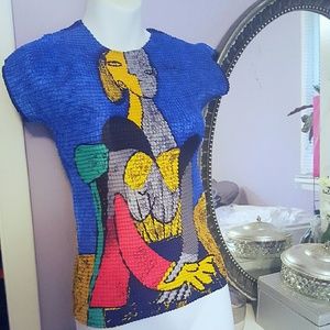 Unique vintage Picasso popcorn blouse