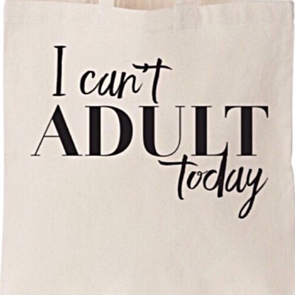 I can't adult today canvas tote - Picture 2 of 2