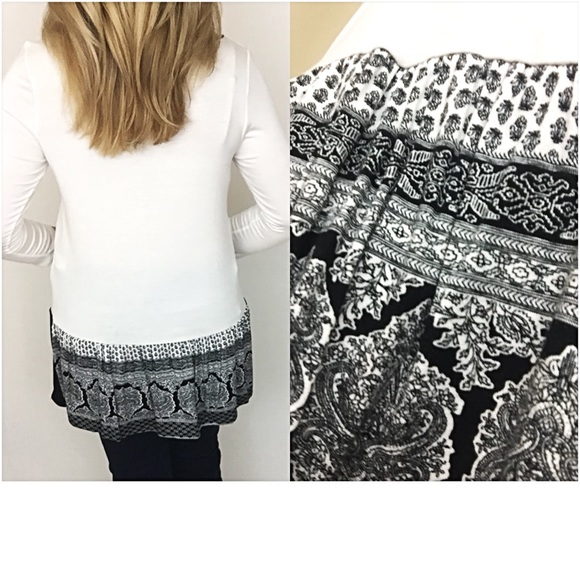 Soft Tribal Split Hem Tunic Top SM - Picture 4 of 6