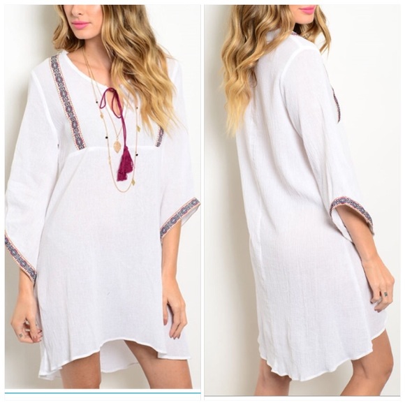 💥CLEARANCE SALE! Embroidered Caftan w/ Tassel