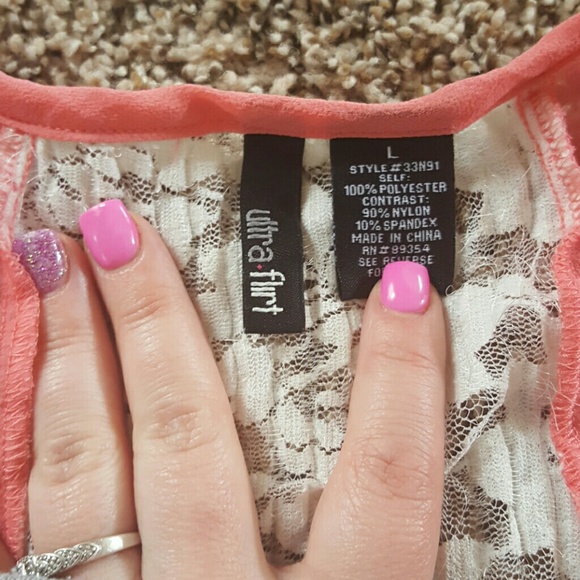 Ultra Flirt sheer high low blouse top. - Picture 2 of 3