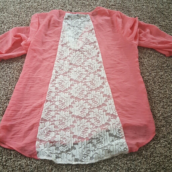 Ultra Flirt sheer high low blouse top. - Picture 3 of 3