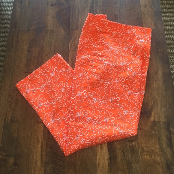 Orange pants with white design - Picture 1 of 4