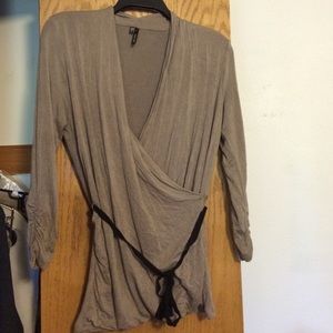 Maurice's ruched  crisscrossed  shirt