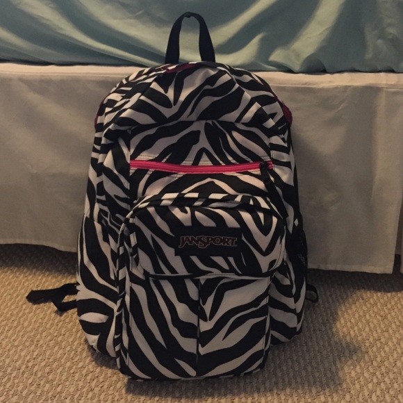 Large Zebra Jansport Backpack! 5 compartments!