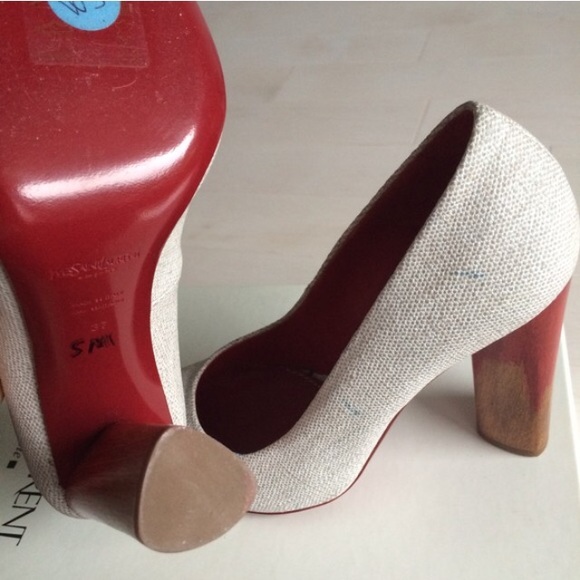 YSL Leather Pumps with Wood Heel - Picture 4 of 4