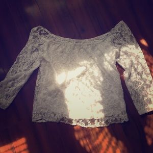 Off the shoulder lace crop top