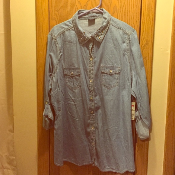 Demin button up shirt size 2x