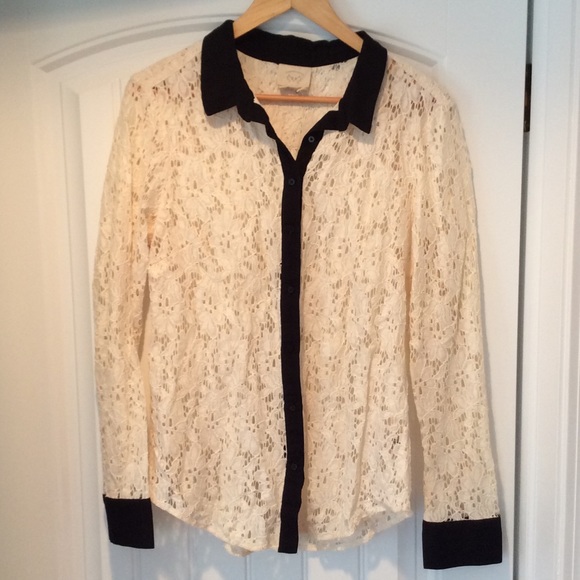 Anthro lace button up