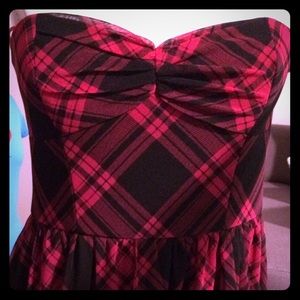 Betsey Johnson black and red plaid party dress