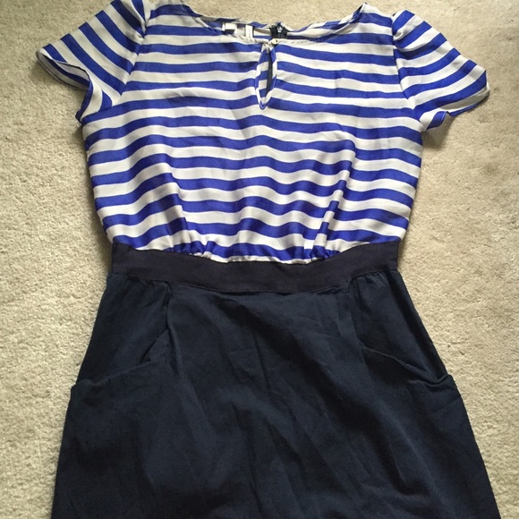 Blue striped dress
