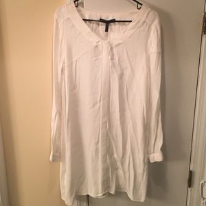 BCBG long sleeve white dress.