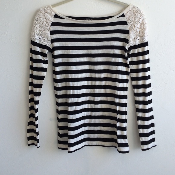 Ann Taylor Loft striped long sleeve top - Picture 1 of 3