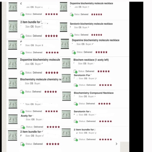 Serotonin biochemistry molecular necklace 2for$20 - Picture 3 of 3