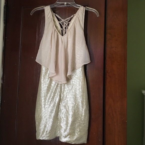 Gold, shiny dress