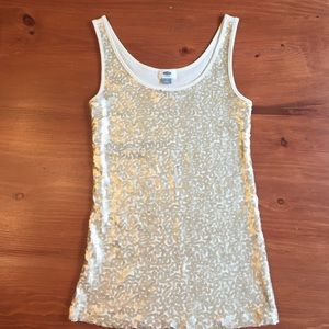 Old Navy Gold Sequin Tank - Size Medium