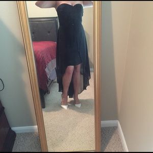 Black high low dress