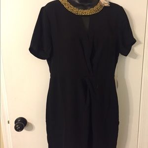 🆕Beaded neck cutout black dress