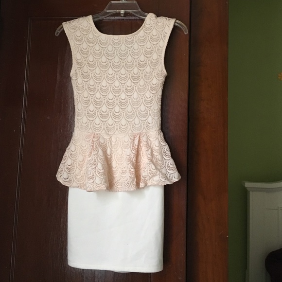 Soft pink and white dress