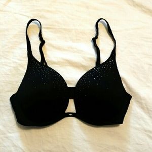 VS Black Jeweled Push Up Bra