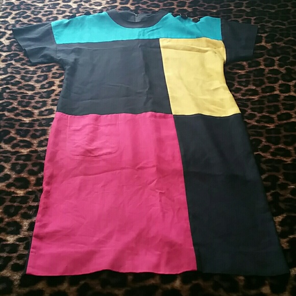 Vintage Color Block  Dress