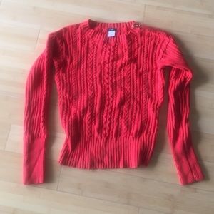 Jcrew red cable knit sweater