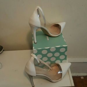 White and clear pumps