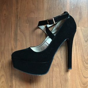 Black suede Charlotte Russe heels